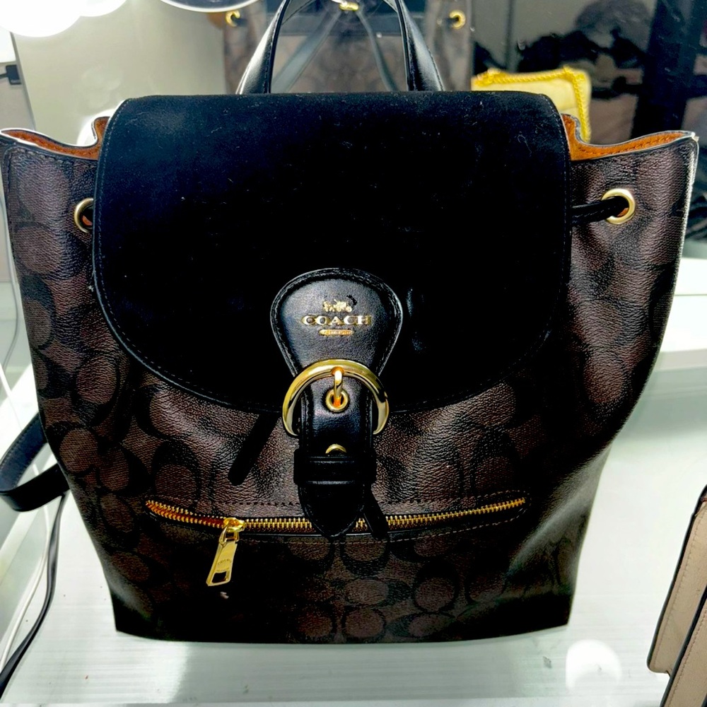 coach monogram backpack